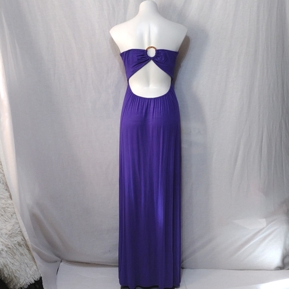 Bebe Anya Tie Back Tube Maxi Dress Evening Party Cocktail Resort Boho Chic Large - Picture 9 of 12